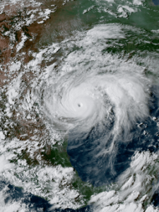 Satellite image of Hurricane Harvey (image: Wikimedia).