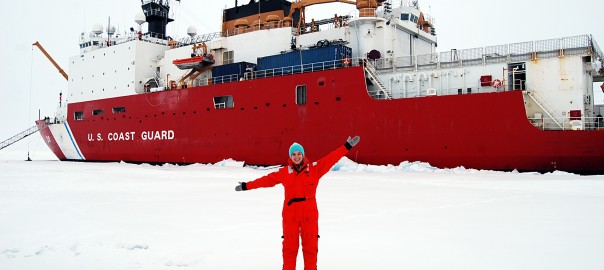 Lauren Kipp, a graduate student in the MIT-WHOI Joint Program in Oceanography, spent 65 days on the U.S. Coast Guard icebreaker Healy in the summer of 2015, conducting research on chemical changes in the Arctic Ocean. (Photo: Erin Black, Woods Hole Oceanographic Institution)